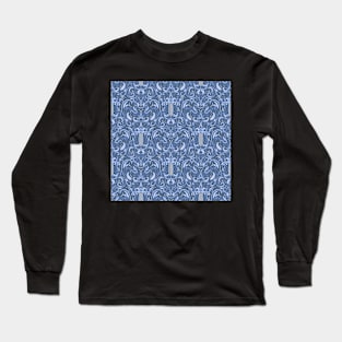 Decorative blue pattern in Baroque style. Long Sleeve T-Shirt